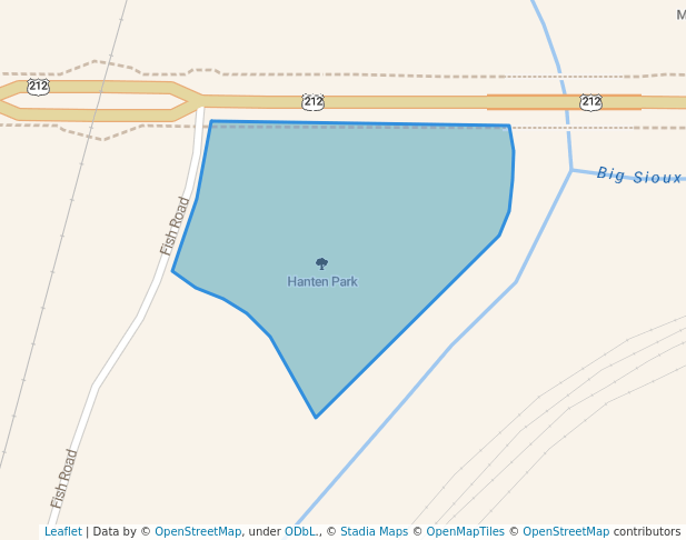 walking in Hanten Park map in Watertown