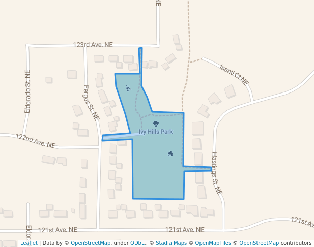 walking in Ivy Hills Park map in Blaine