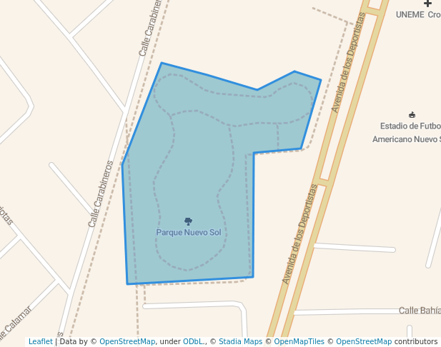 walking in Parque Nuevo Sol map in La Paz