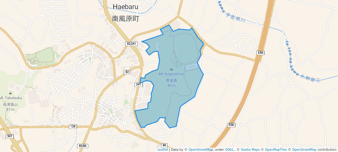 walking in 黄金森公園 map in Haebaru