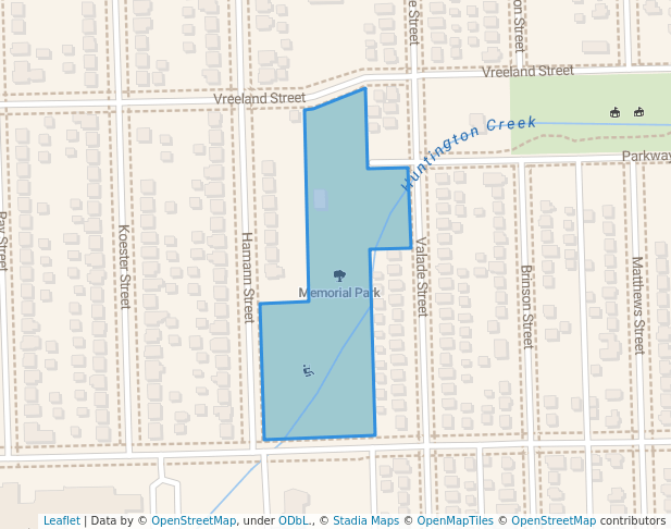 walking in Memorial Park map in Riverview
