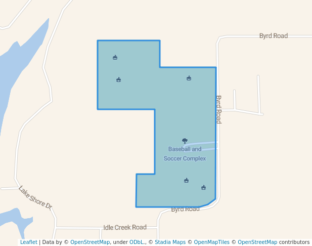 walking in Baseball and Soccer Complex map in Jacksonville