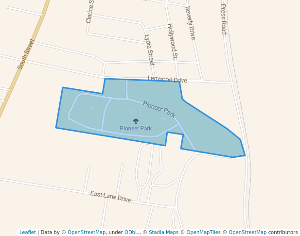 walking in Pioneer Park map in Nacogdoches