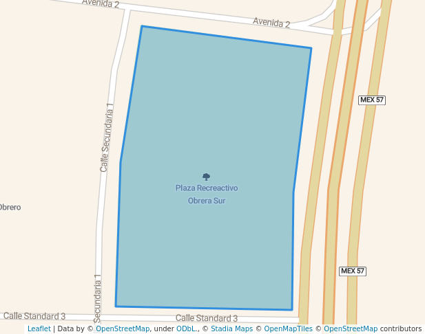 walking in Plaza Recreactivo Obrera Sur map in Monclova