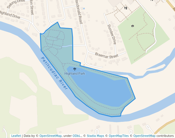 walking in Highland Park map in Salisbury