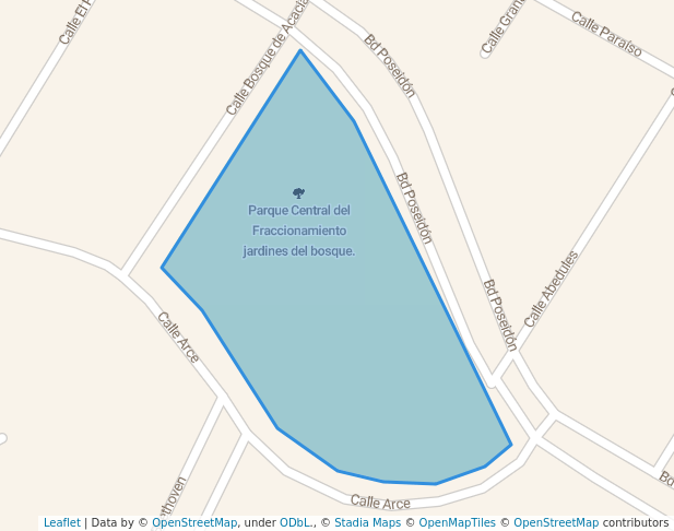 walking in Parque Central del Fraccionamiento jardines del bosque. map in Los Mochis