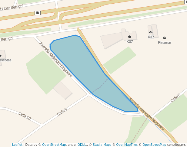 walking in Plaza Marnapi map in Pinamar