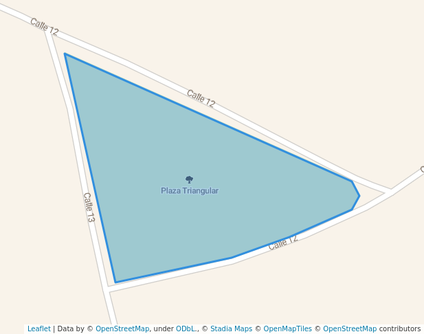 walking in Plaza Triangular map in Pinamar