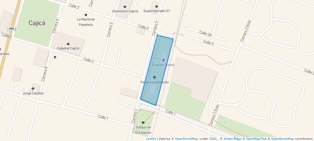walking in Parque La Estación map in Cajicá