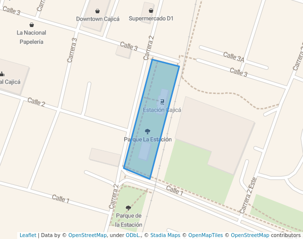 walking in Parque La Estación map in Cajicá