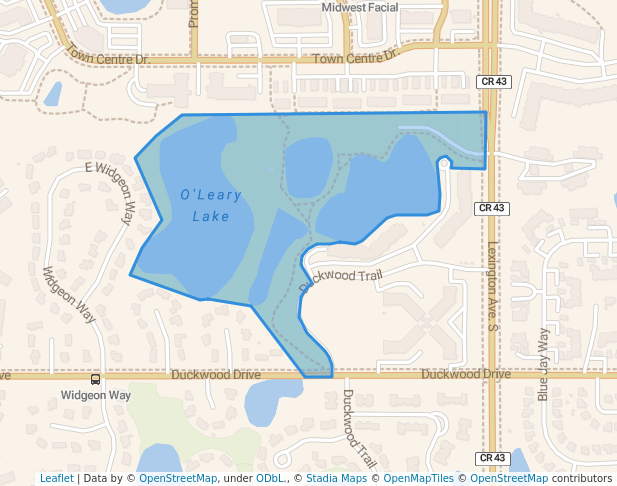 walking in O'Leary Park map in Eagan