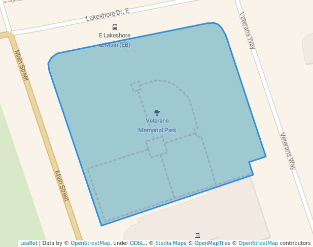 walking in Veterans Memorial Park map in Penticton
