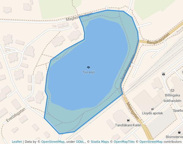 walking in Tjurasjö map in Höör