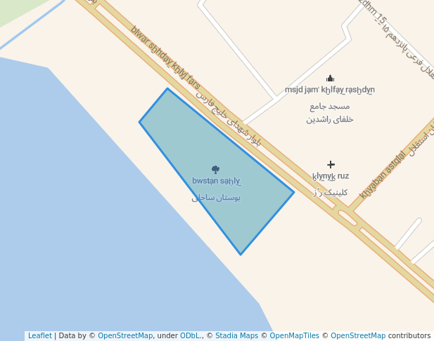 walking in بوستان ساحلی map in Bandar Kangan