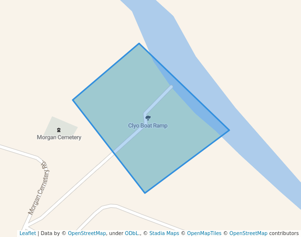 walking in Clyo Boat Ramp map in Clyo