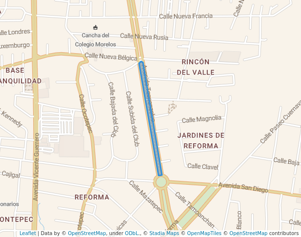 walking in Trota pista Teopanzolco map in Cuernavaca