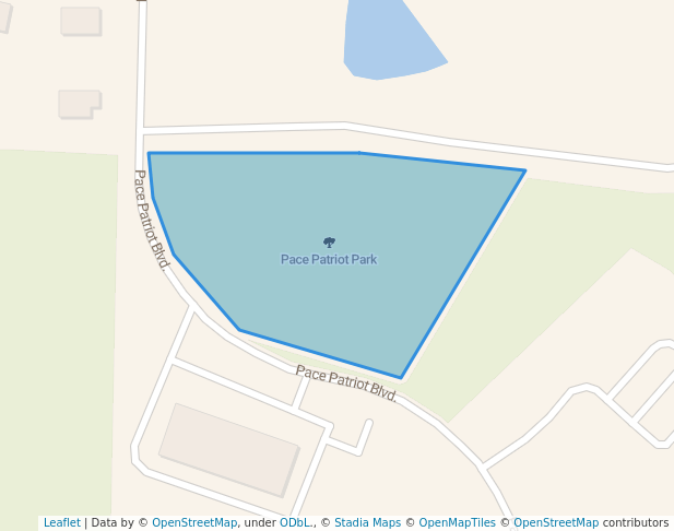 walking in Pace Patriot Park map in Pace