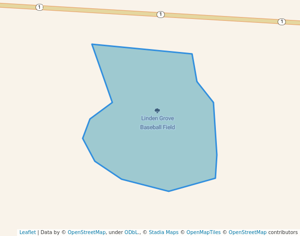 walking in Linden Grove Baseball Field map in Cook