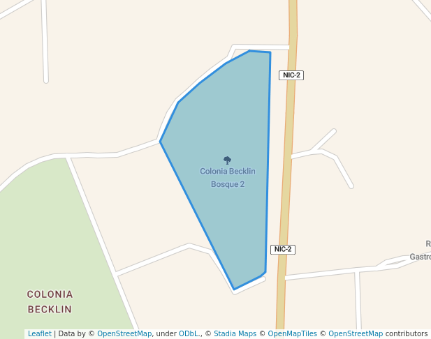 walking in Colonia Becklin Bosque 2 map in Managua