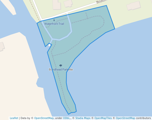 walking in Bondhead Parkette map in Newcastle