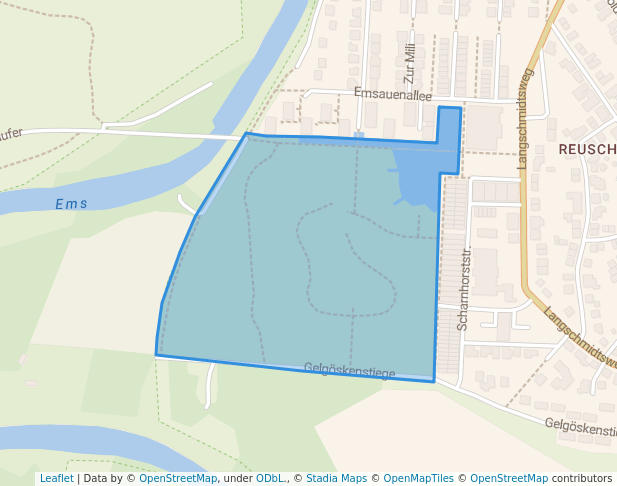 walking in Emsauenpark map in Lingen (Ems)