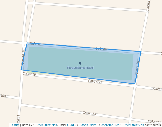 walking in Parque Santa Isabel map in Palmira