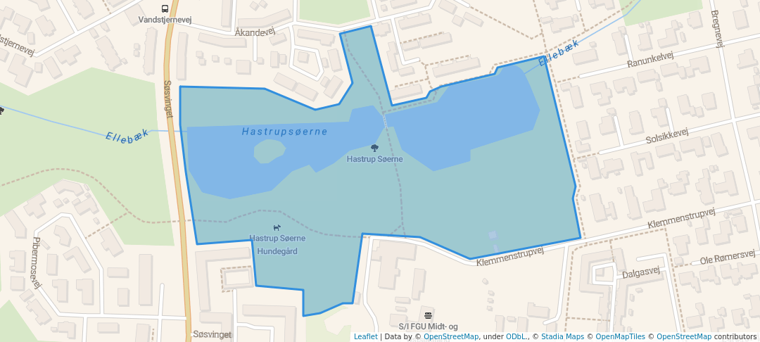 walking in Hastrup Søerne map in Køge