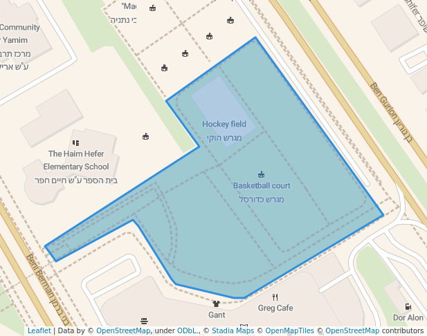 walking in Ir Yamim Sportech map in Netanya