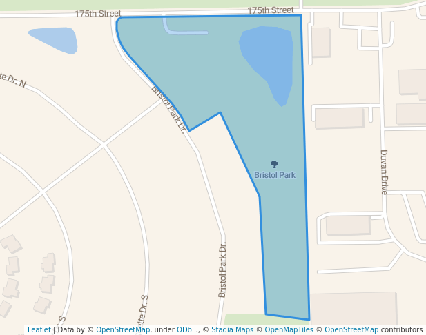 walking in Bristol Park map in Tinley Park