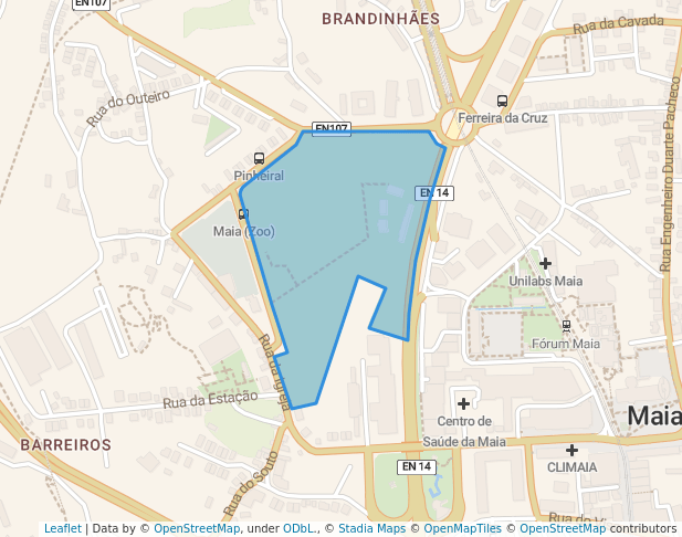 walking in Parque de Lazer da Fundação Gramaxo map in Maia