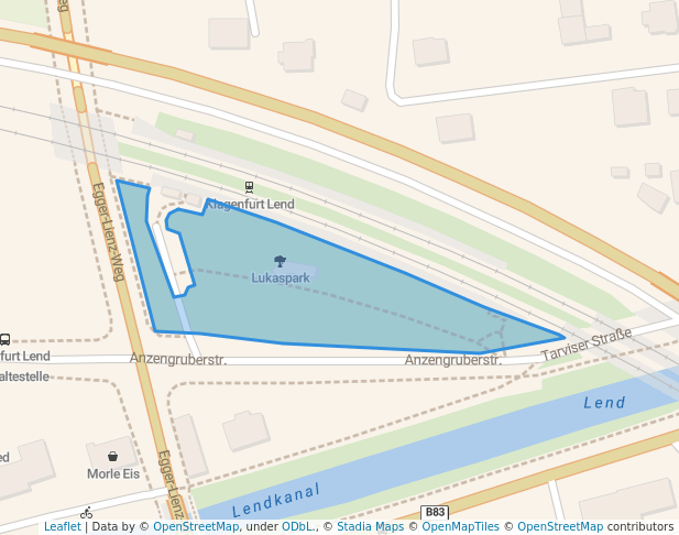 walking in Lukaspark map in Klagenfurt am Wörthersee