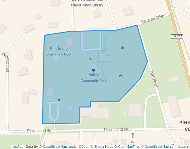walking in Phillips Community Park map in Bokeelia