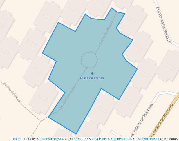 walking in Plaza de Atenas map in Fuenlabrada