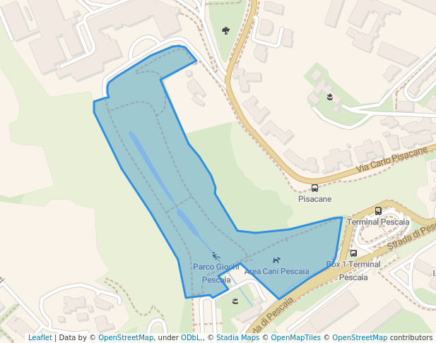 walking in Parco Unità d'Italia map in Siena