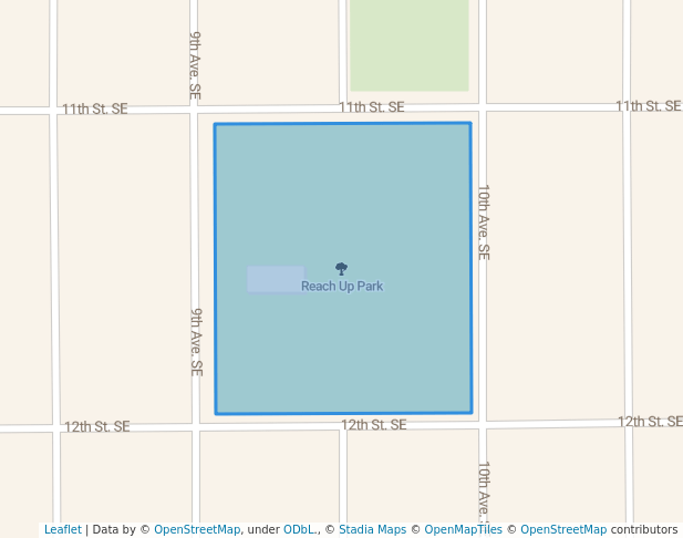 walking in Reach Up Park map in St. Cloud