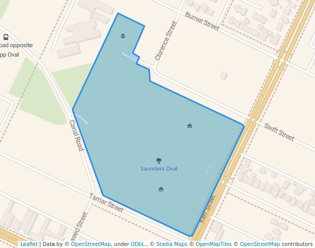 walking in Saunders Oval map in Ballina