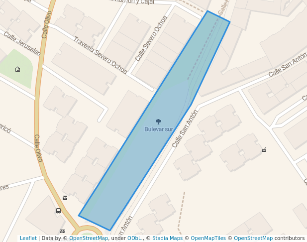 walking in Bulevar sur map in Parla