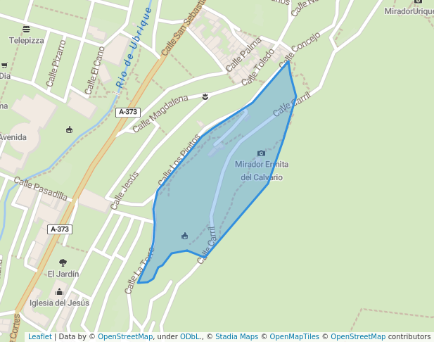 walking in Los Pinitos map in Ubrique