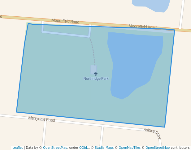 walking in Northridge Park map in Springfield