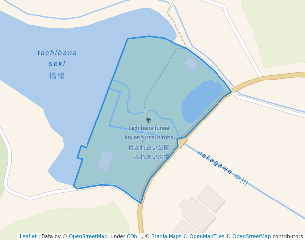 walking in 橘ふれあい公園　ふれあい広場 map in Katori