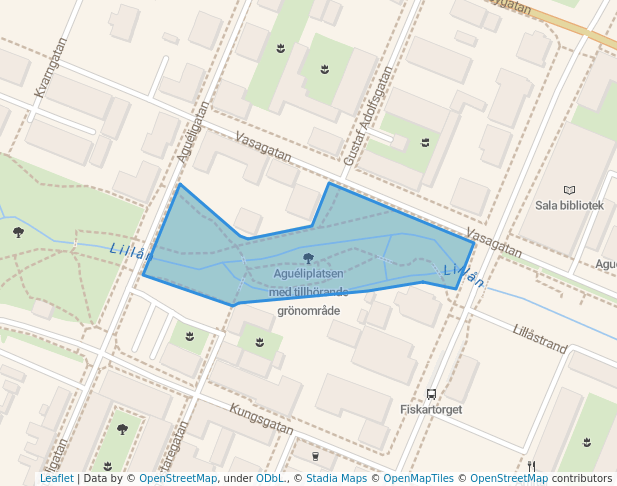 Aguéliplatsen med tillhörande grönområde