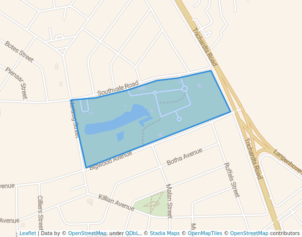 walking in Bokkie Park map in Boksburg