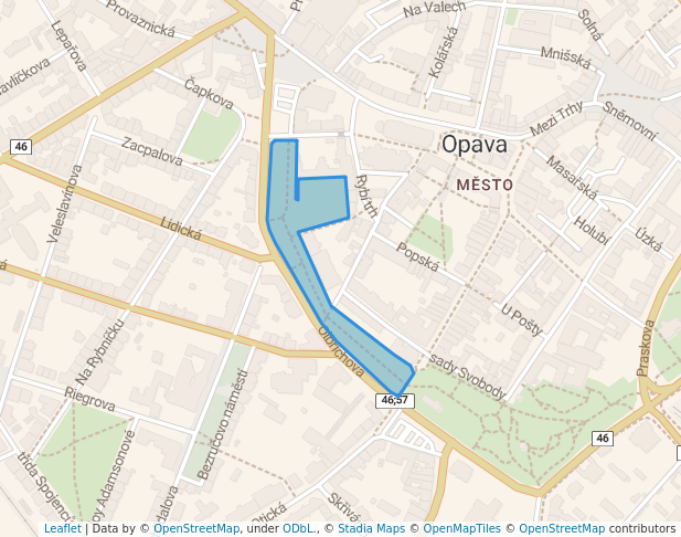 Dvořákovy sady in Opava | Map and Routes