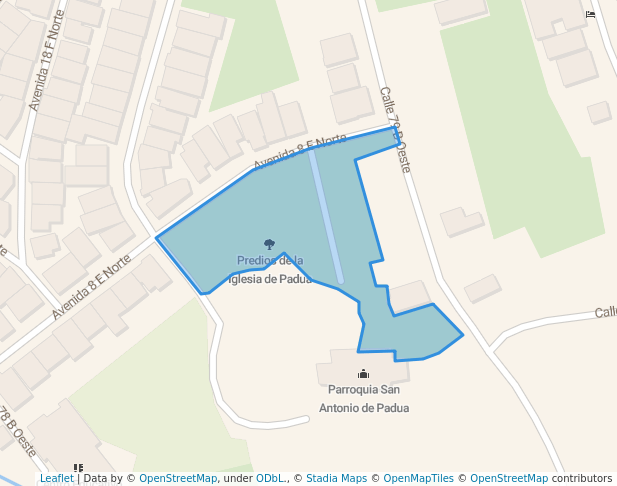 walking in Predios de la Iglesia de Padua map in Panamá