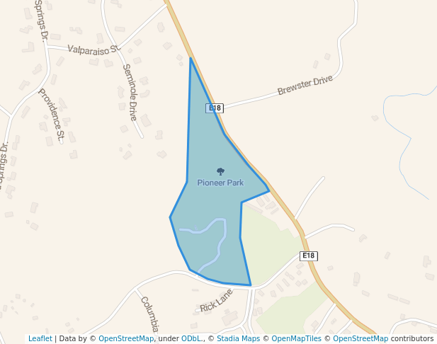 walking in Pioneer Park map in Columbia