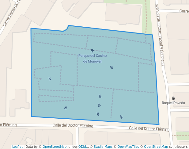 walking in Parque del Casino de Monóvar map in Monóvar