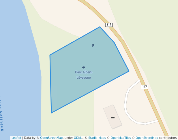 walking in Parc Albert-Lévesque map in Grand-Remous