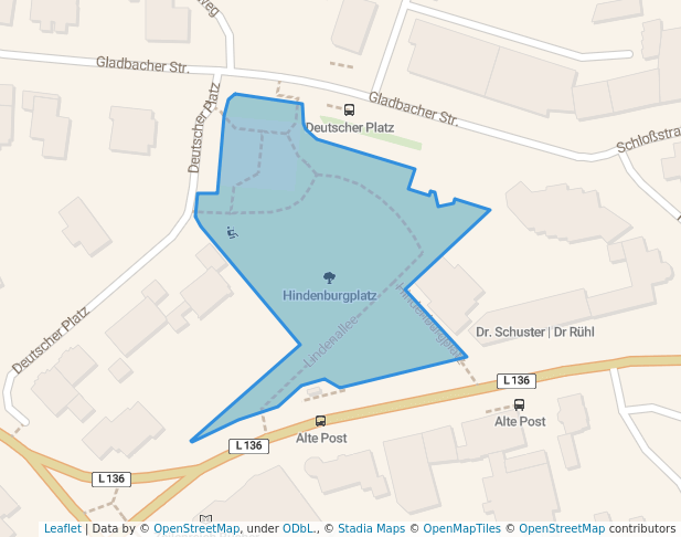 walking in Hindenburgplatz map in Bergisch Gladbach