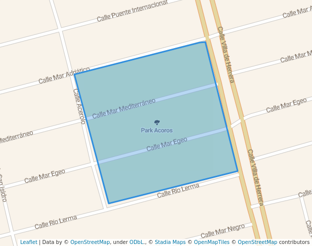 walking in Park Acoros map in Piedras Negras