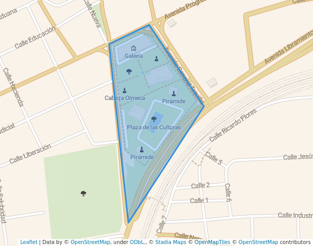 walking in Park Culturas map in Piedras Negras